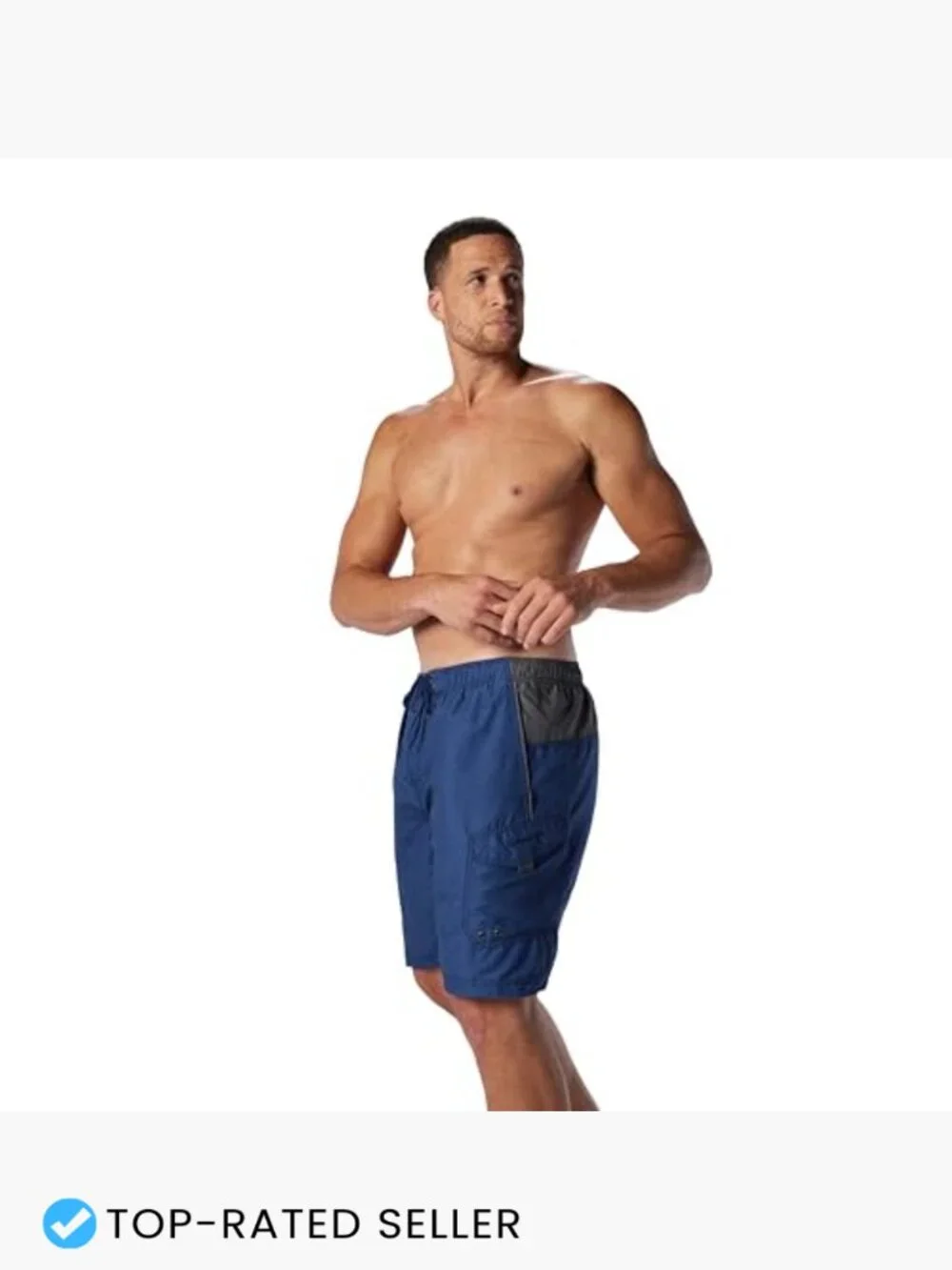 Men's Swim Trunk Knee Length Volley Drawstring Secure Fit 9 Inseam
